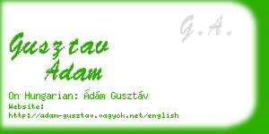 gusztav adam business card